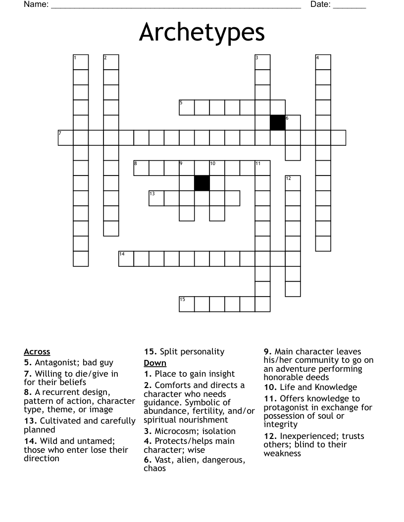 Archetypes Crossword