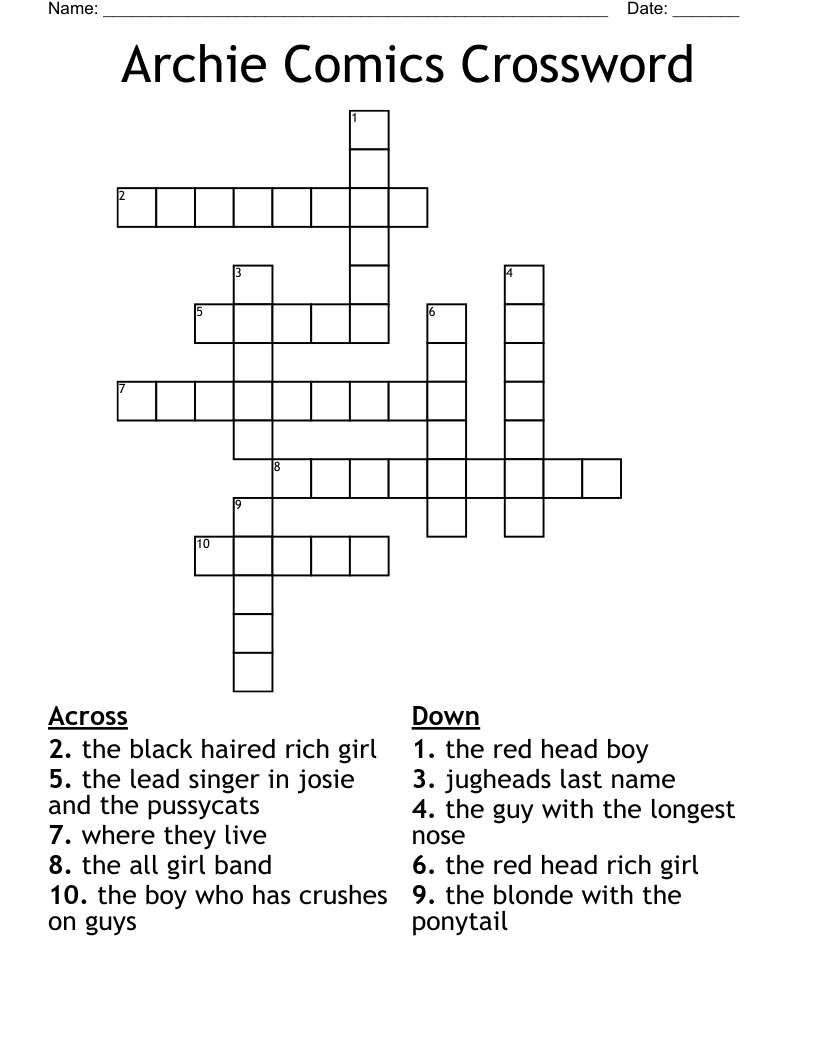Archie Comics Crossword