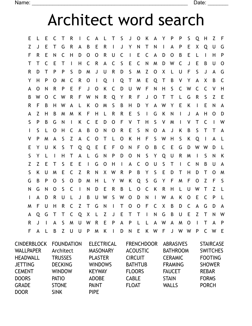 Architect  word search