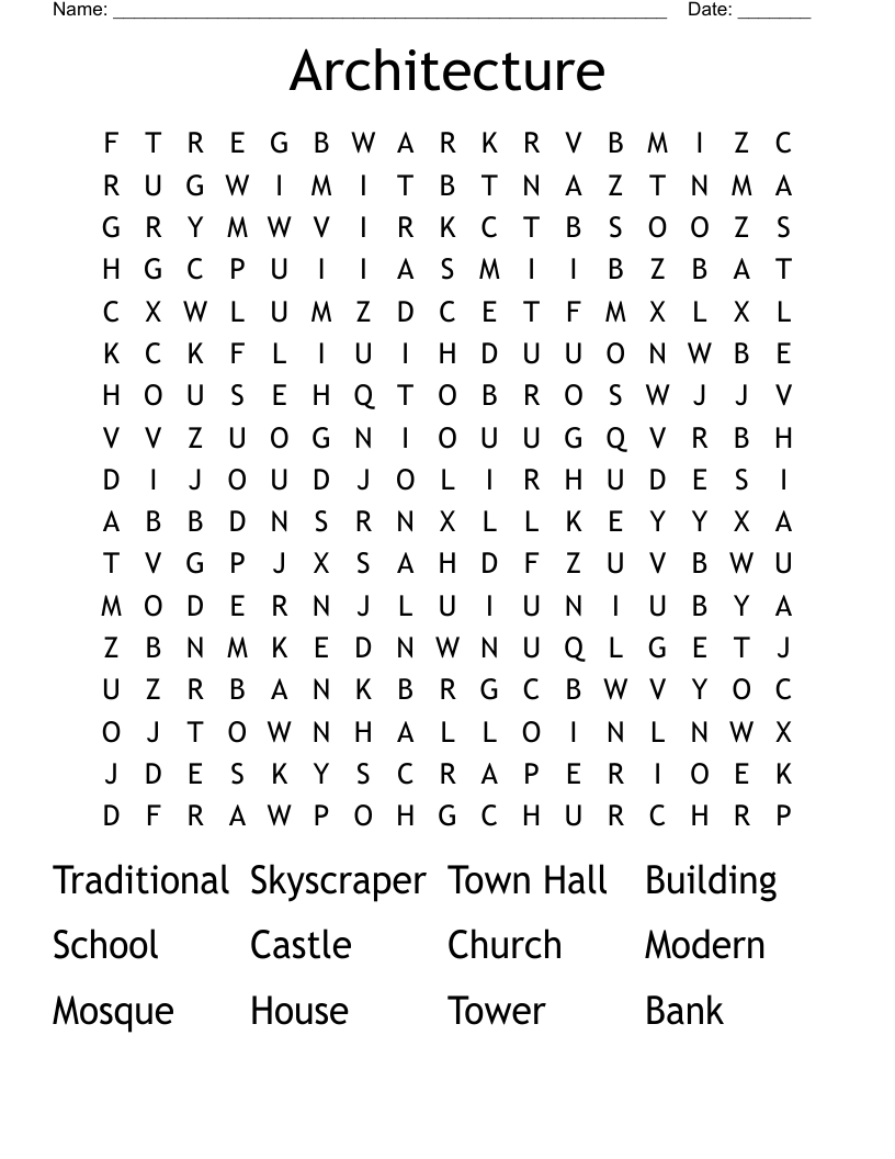 Architecture Word Search