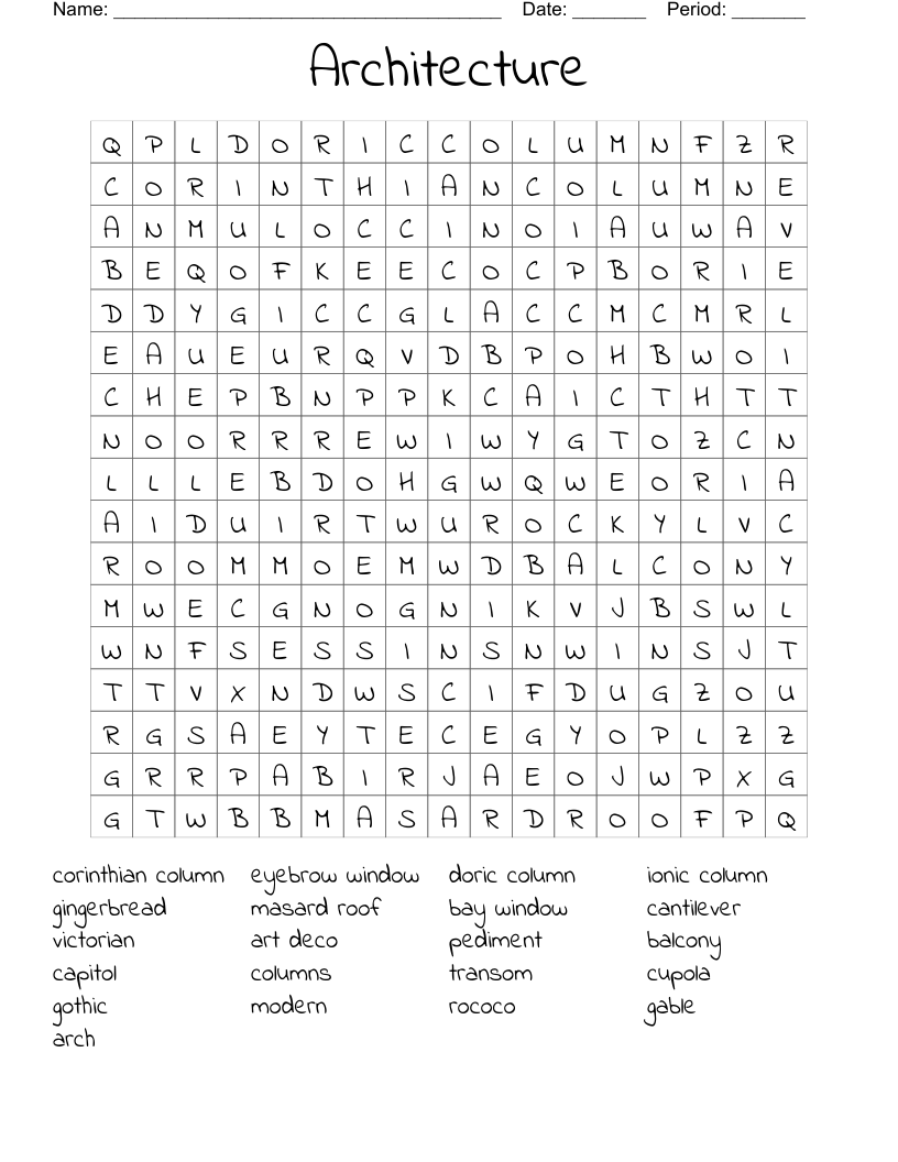 Architecture Word Search