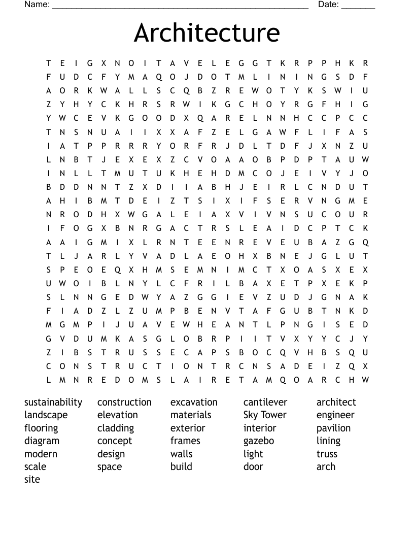 Architecture Word Search