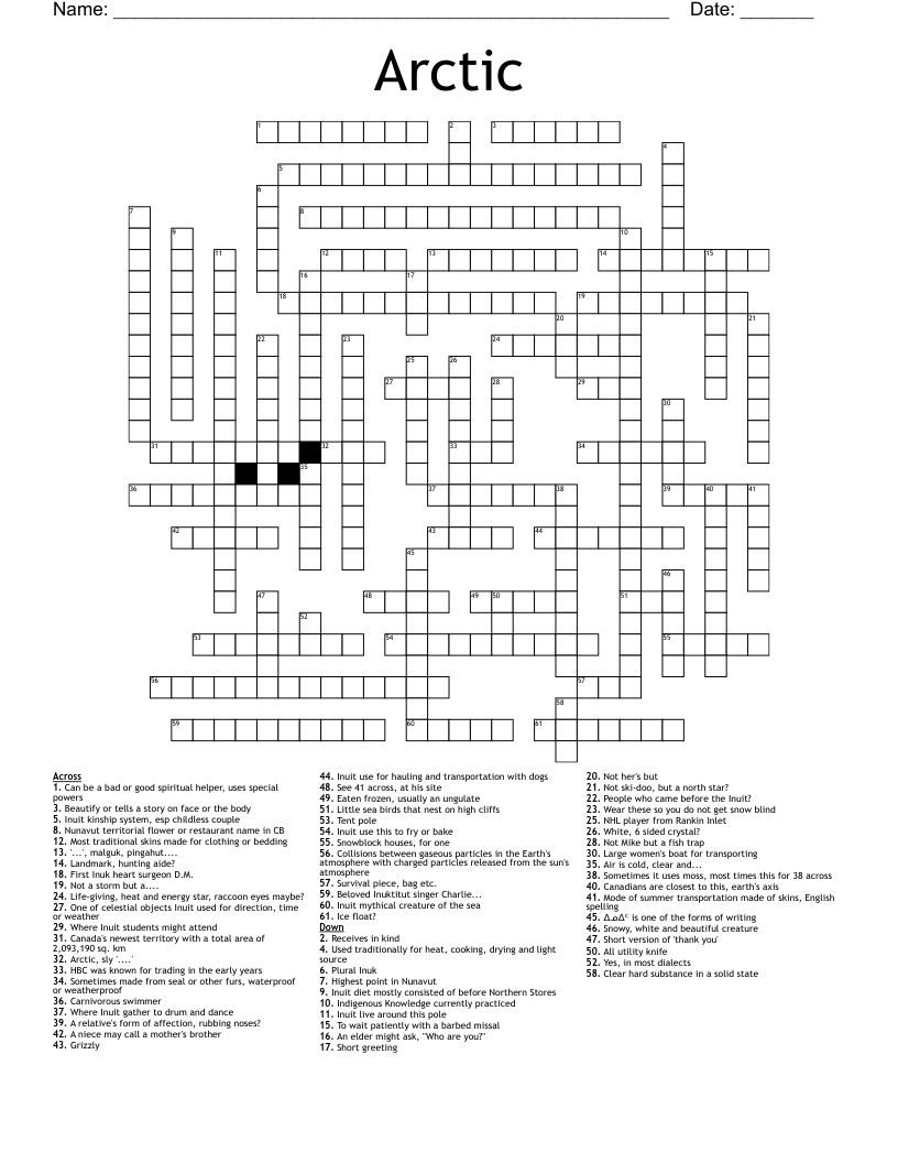 Arctic Crossword