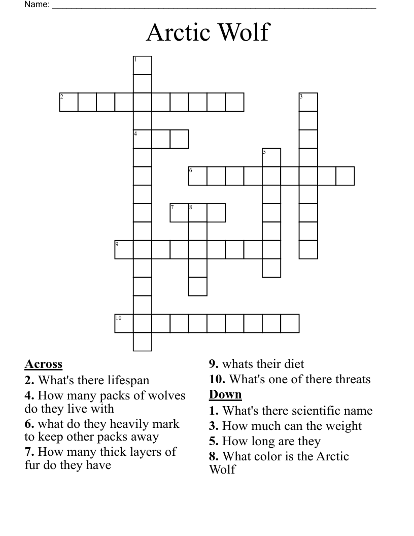 Arctic Wolf Crossword