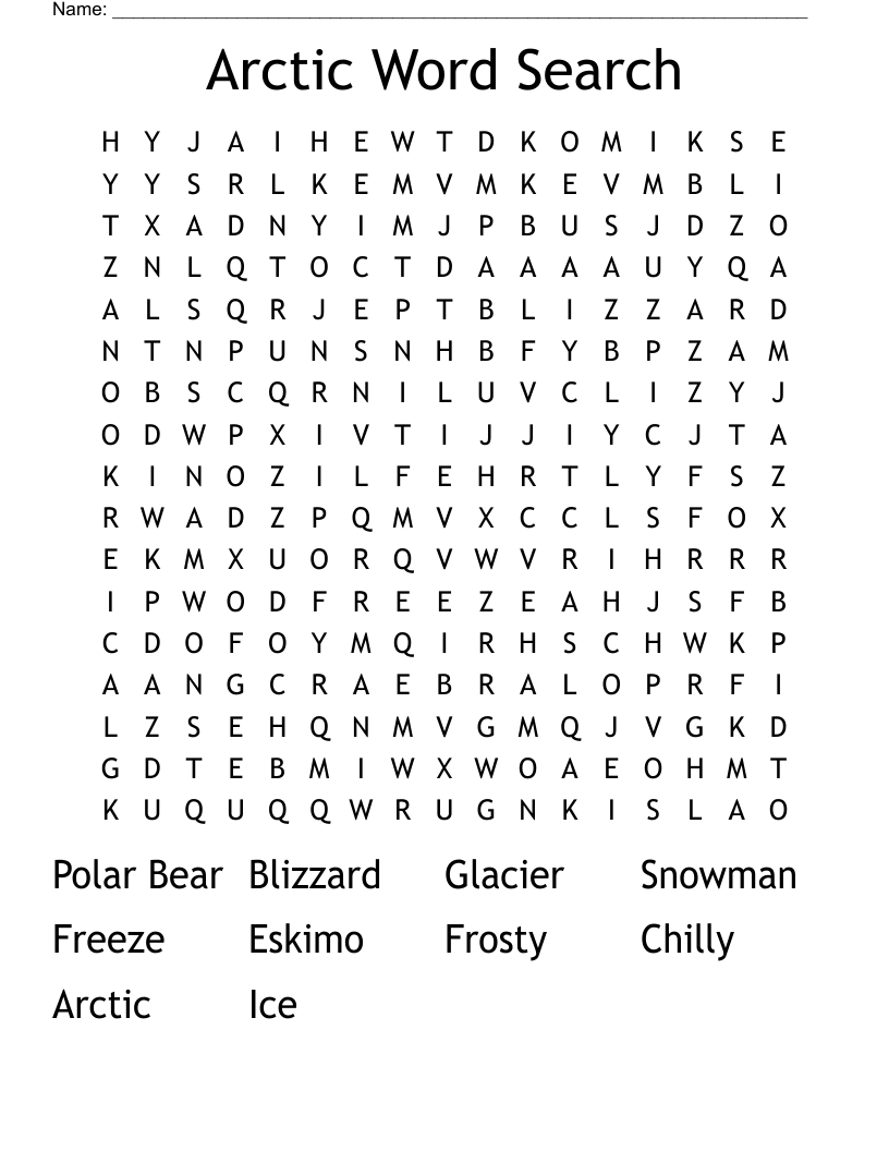 Arctic Word Search