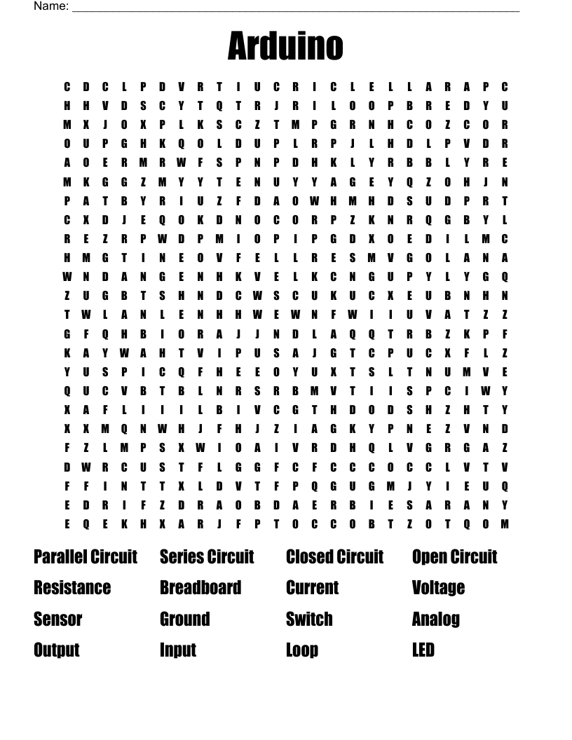 Arduino Word Search