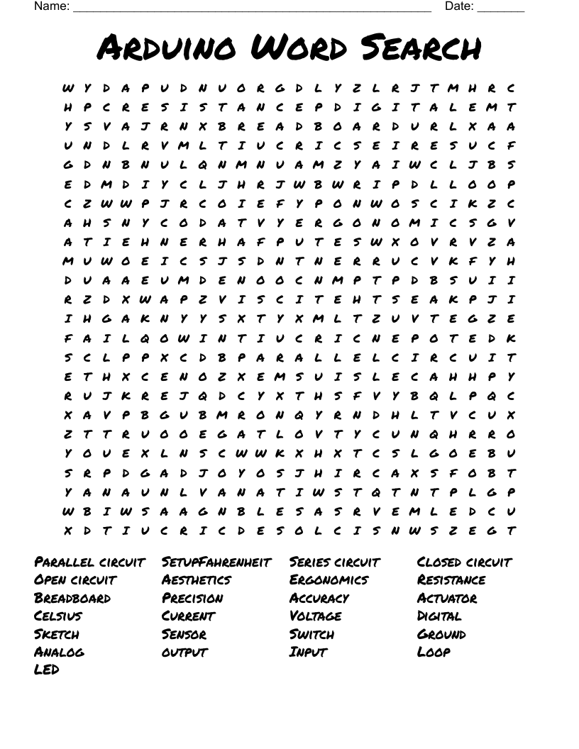 Arduino Word Search