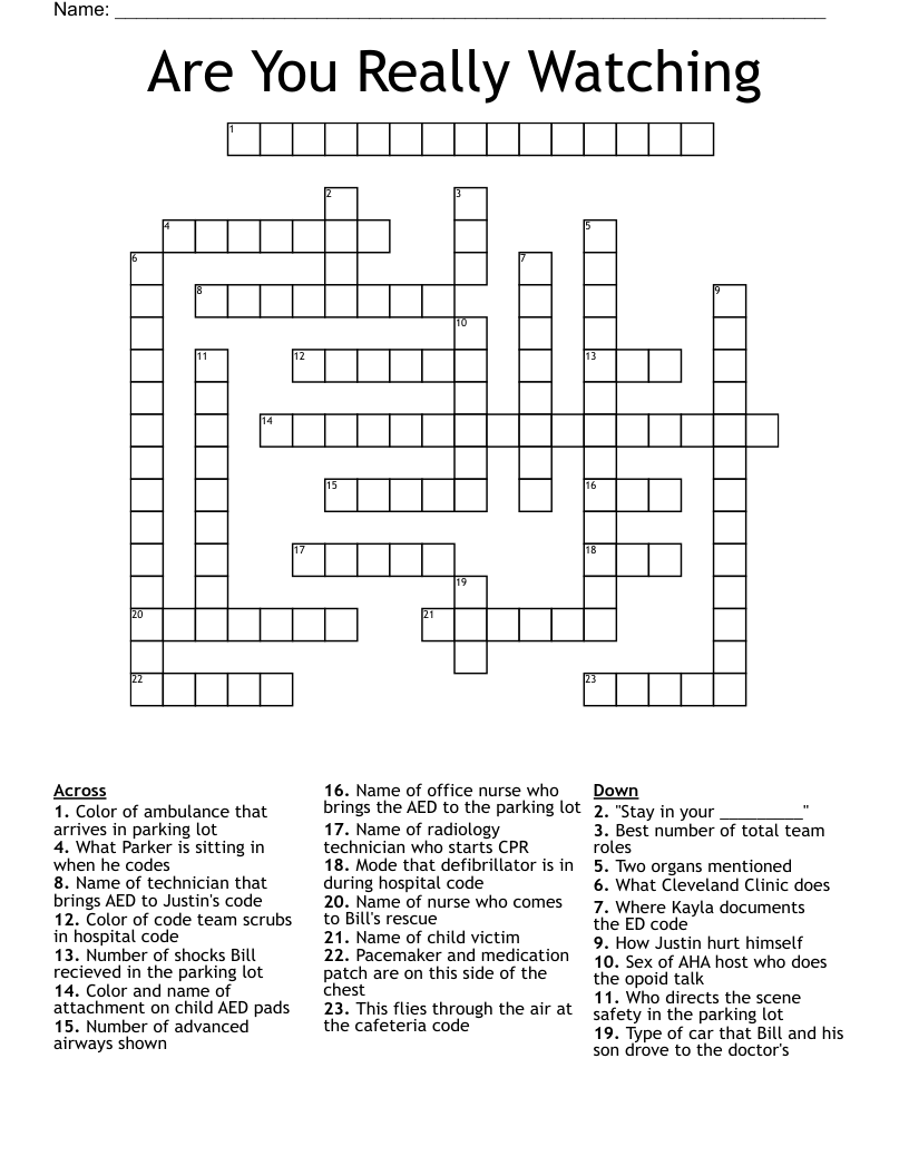 Are You Really Watching Crossword