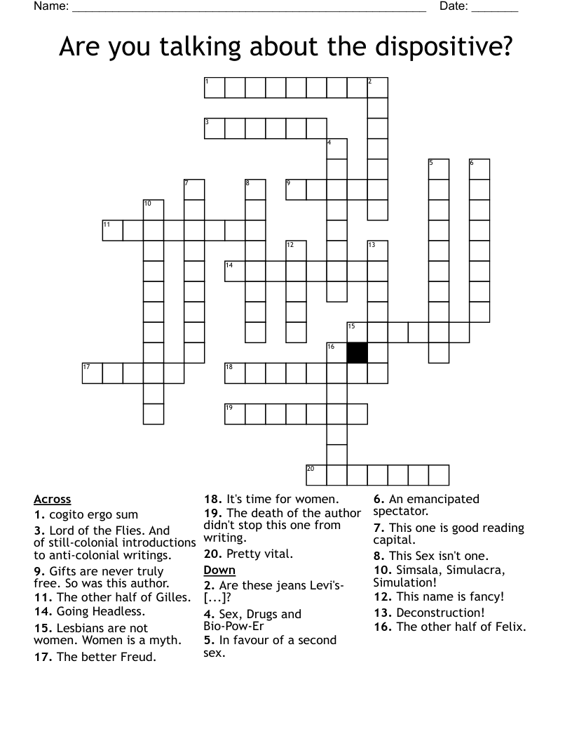 Are you talking about the dispositive? Crossword