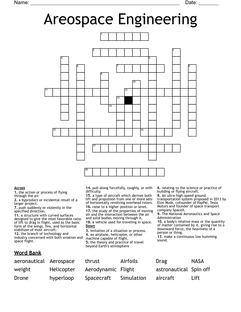 Areospace Engineering Crossword