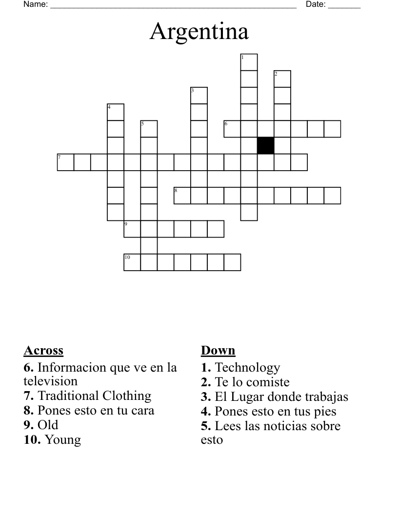 Argentina Crossword