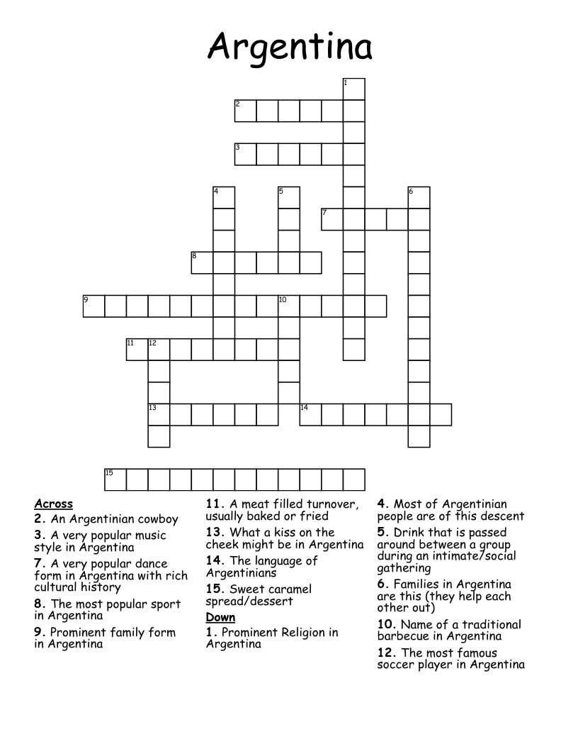 Argentina Crossword
