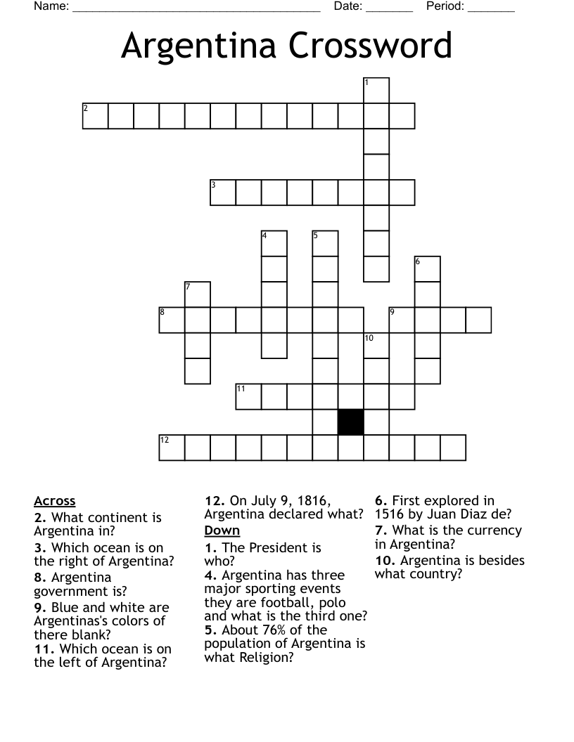 Argentina Crossword 