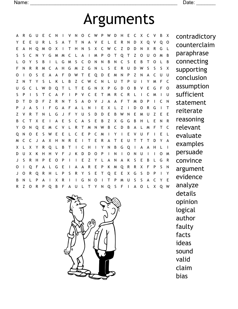 Arguments Word Search
