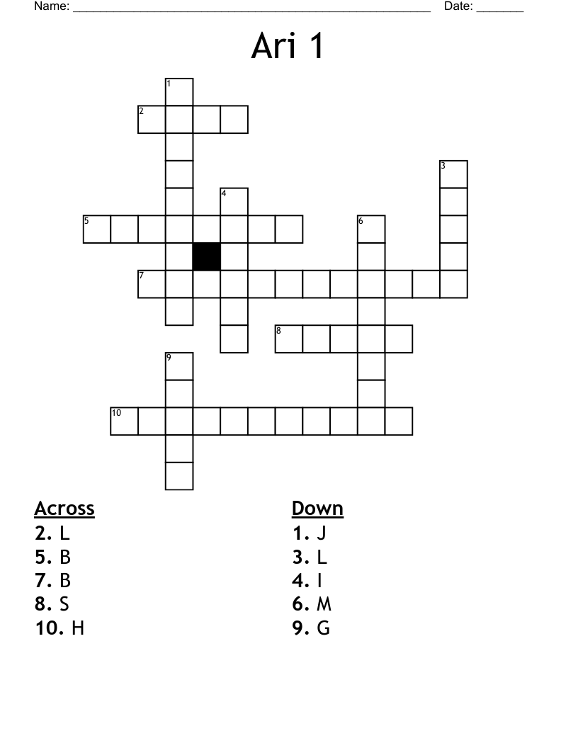 Ari 1 Crossword