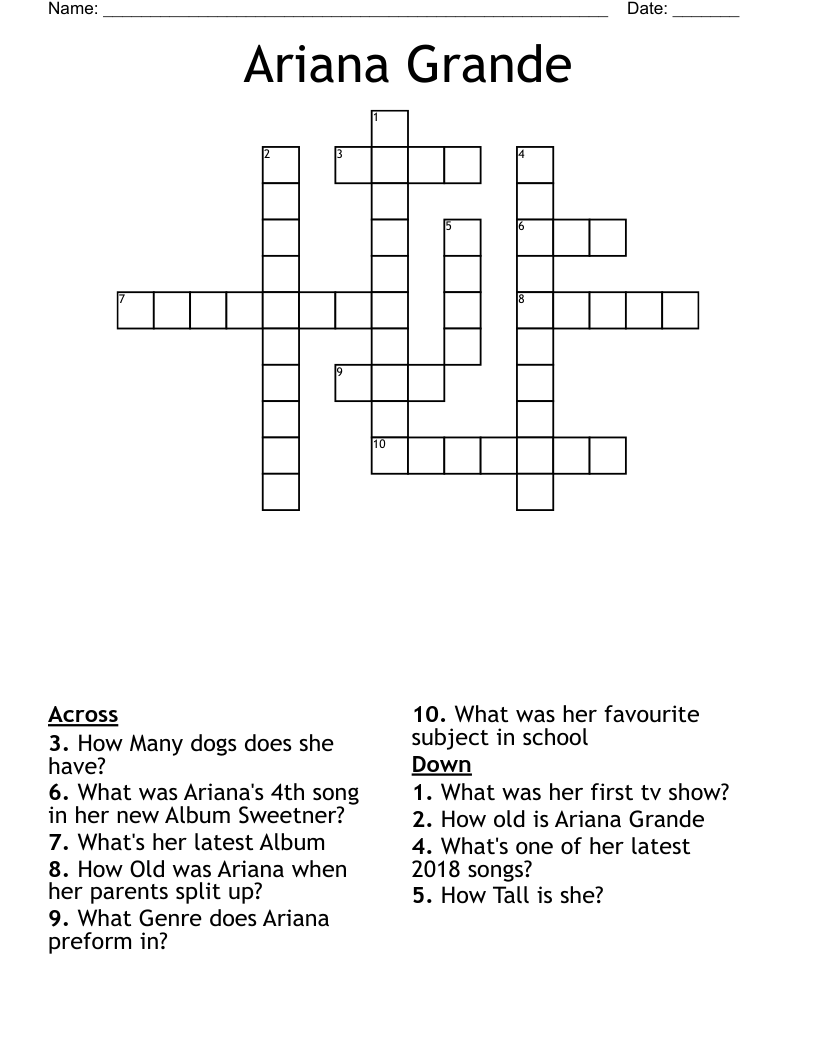 Ariana Grande  Crossword