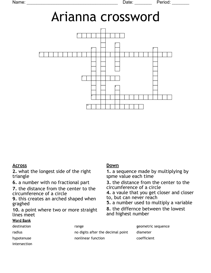 Arianna crossword 
