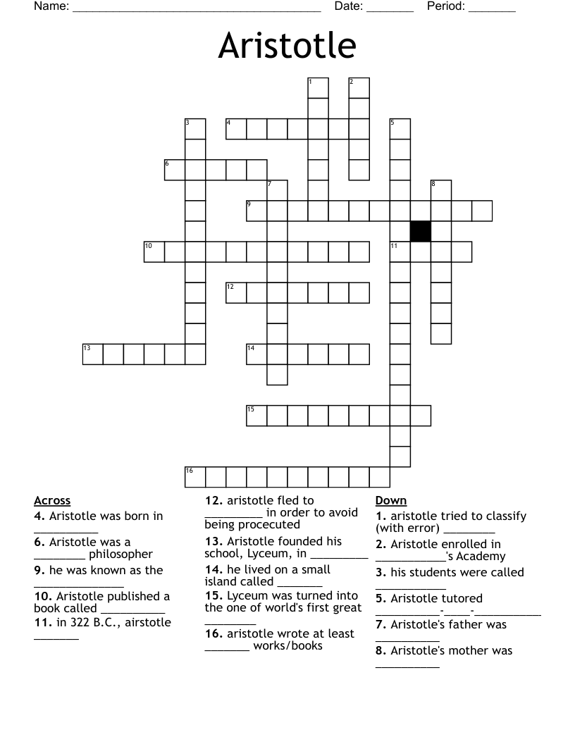 Aristotle Crossword
