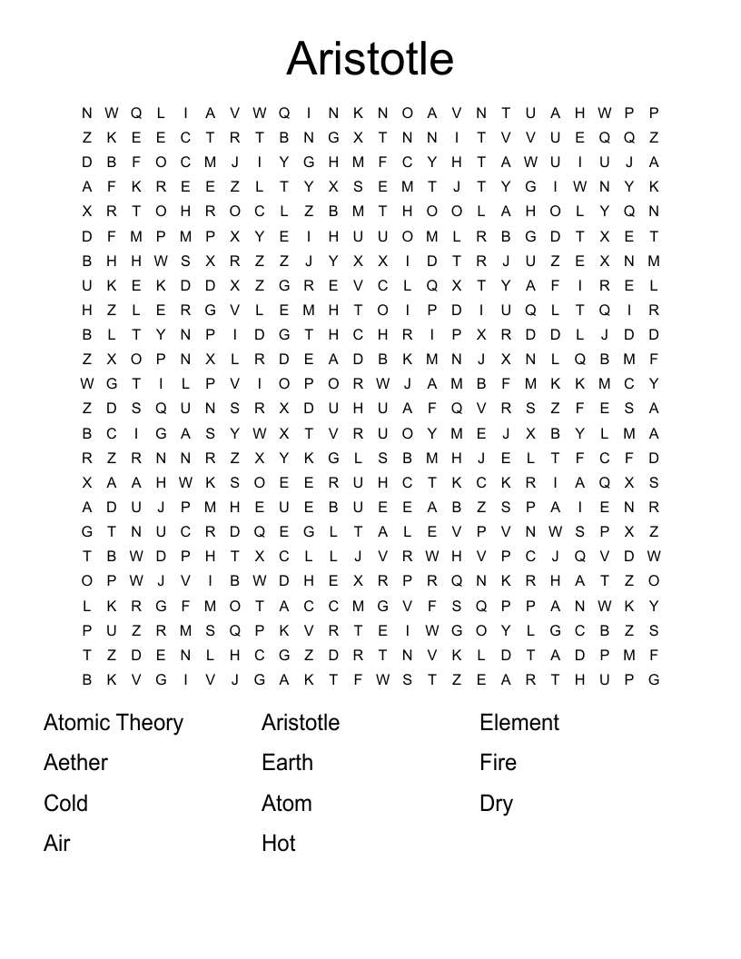 Aristotle Word Search