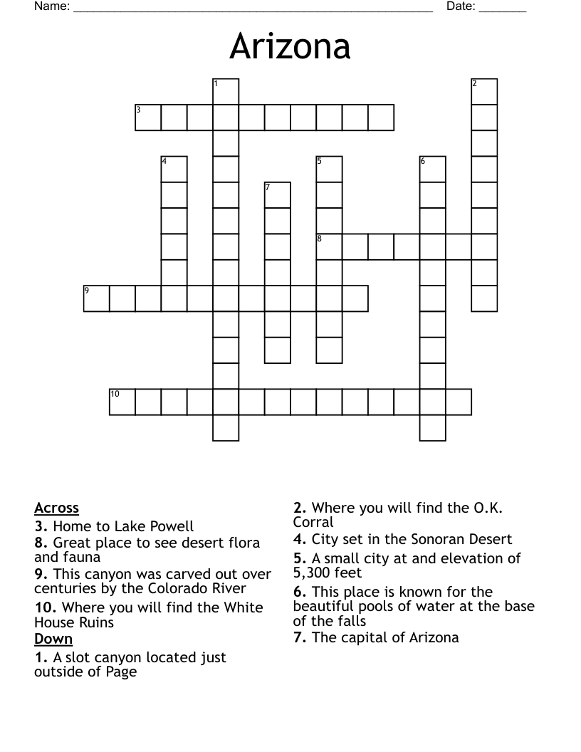 Arizona Crossword