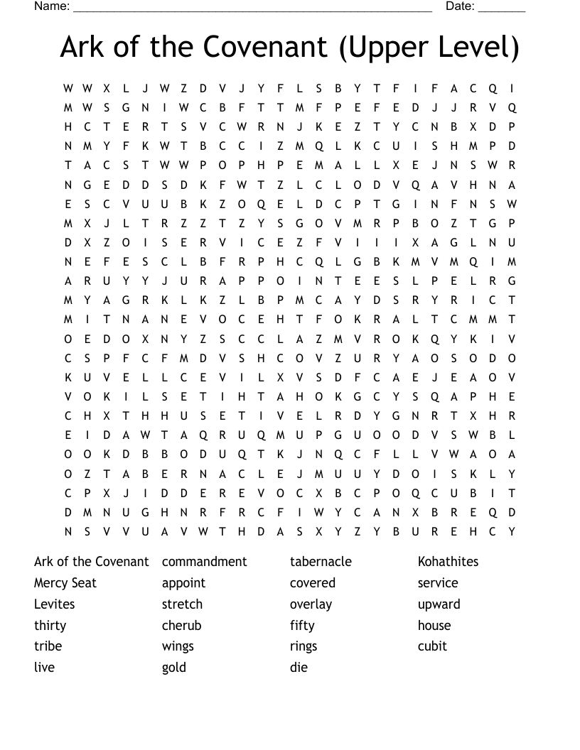 Ark of the Covenant (Upper Level) Word Search