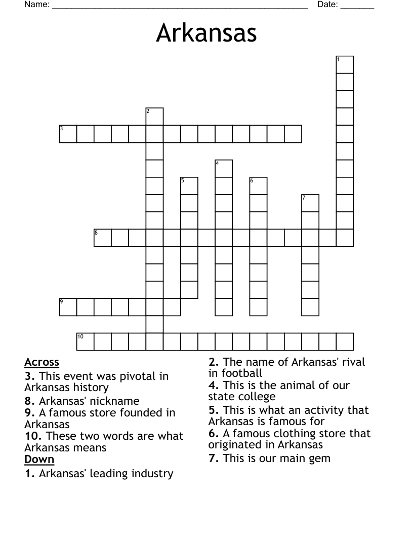 Arkansas Crossword