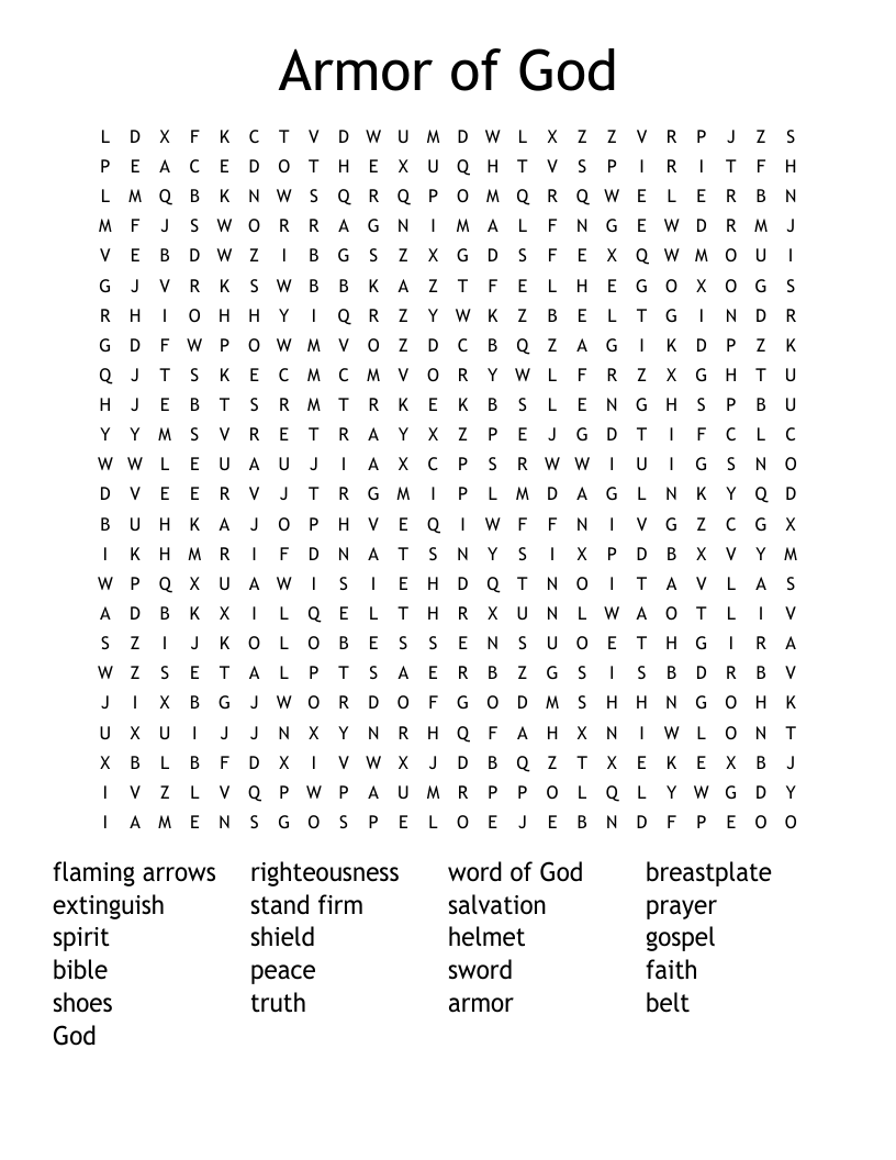 Armor of God Word Search