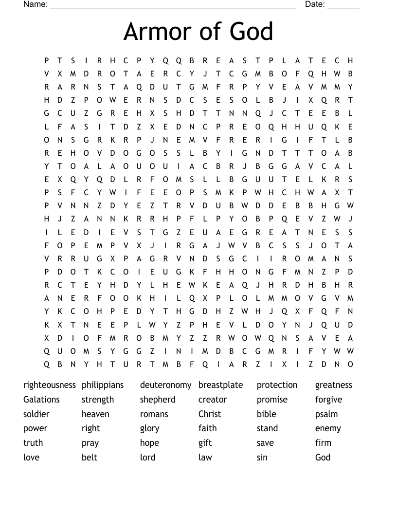 Armor of God Word Search