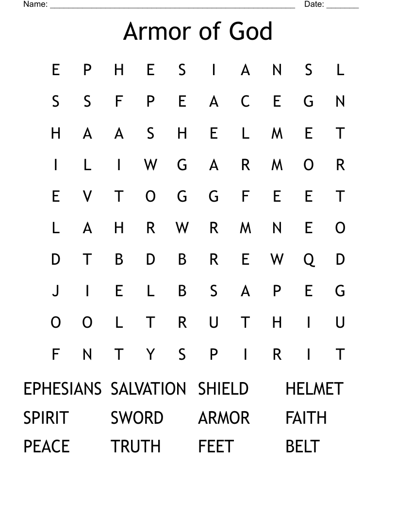 Armor of God Word Search