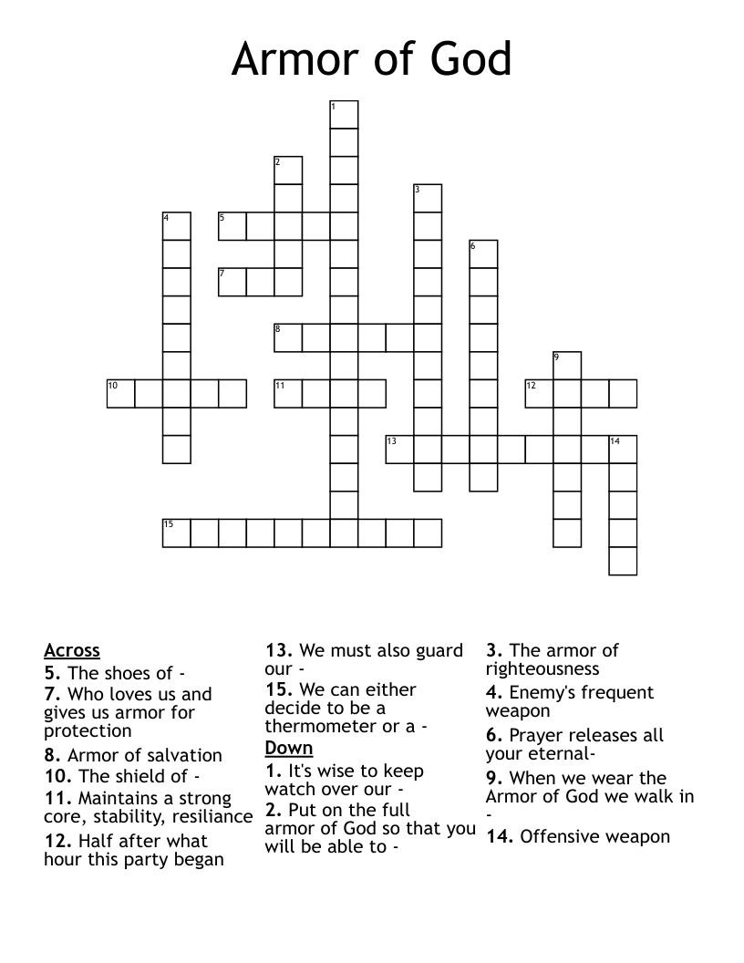 Armor of God Crossword