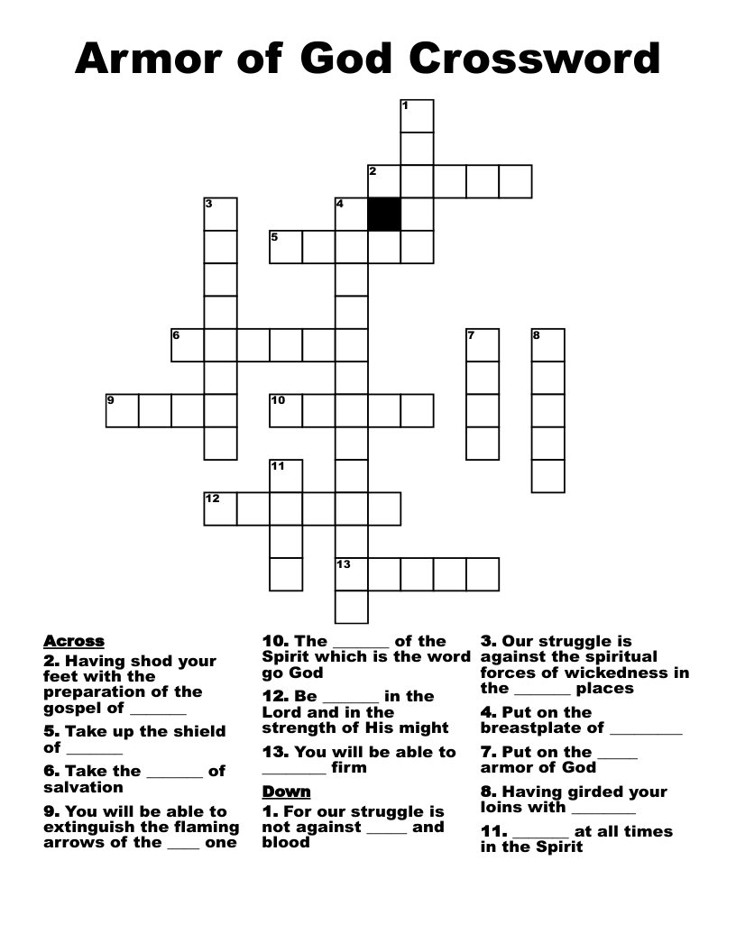 Armor of God Crossword
