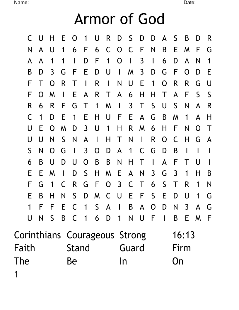 Armor of God  Word Search