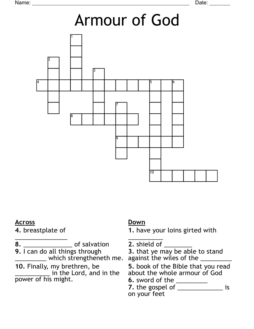 Armour of God Crossword