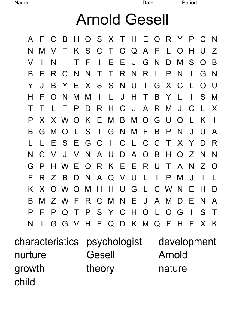Arnold Gesell Word Search