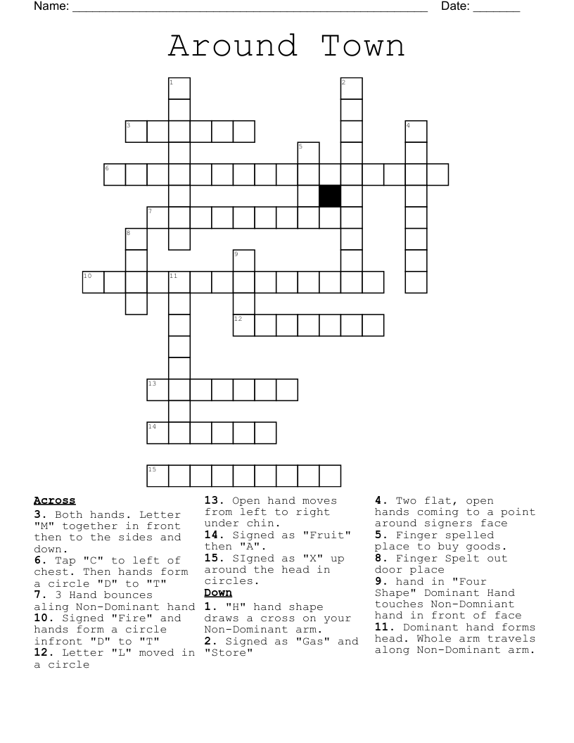 Around Town Crossword