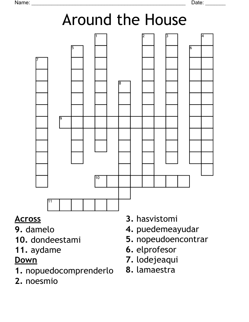 Around the House Crossword