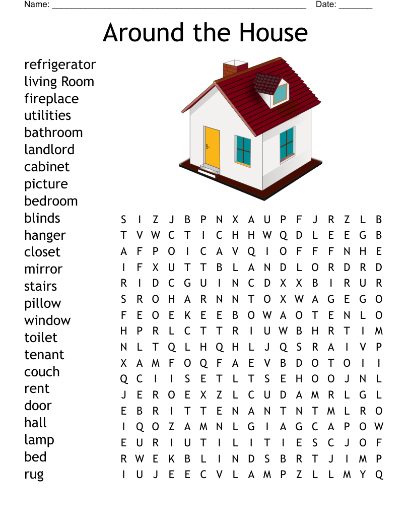 Around the House Word Search