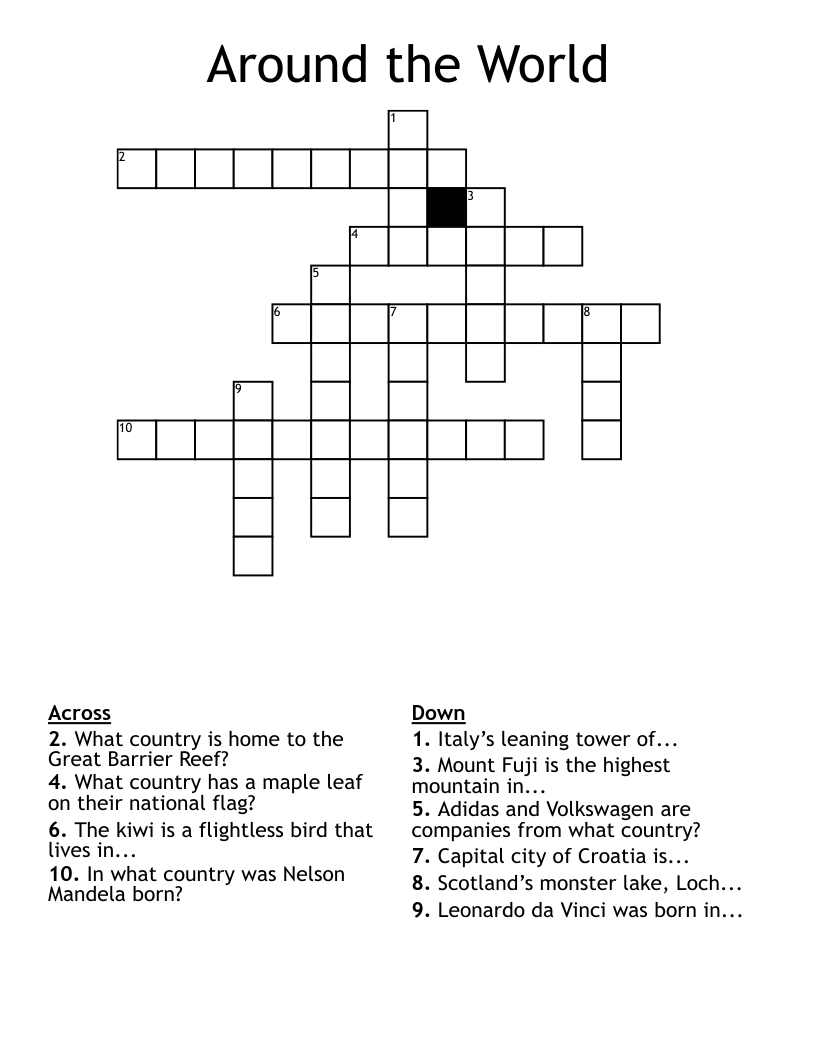 Around the World Crossword
