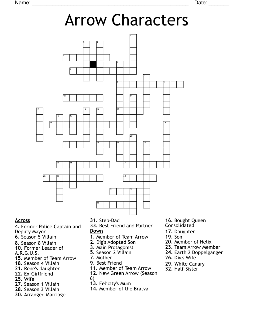 Arrow Characters Crossword