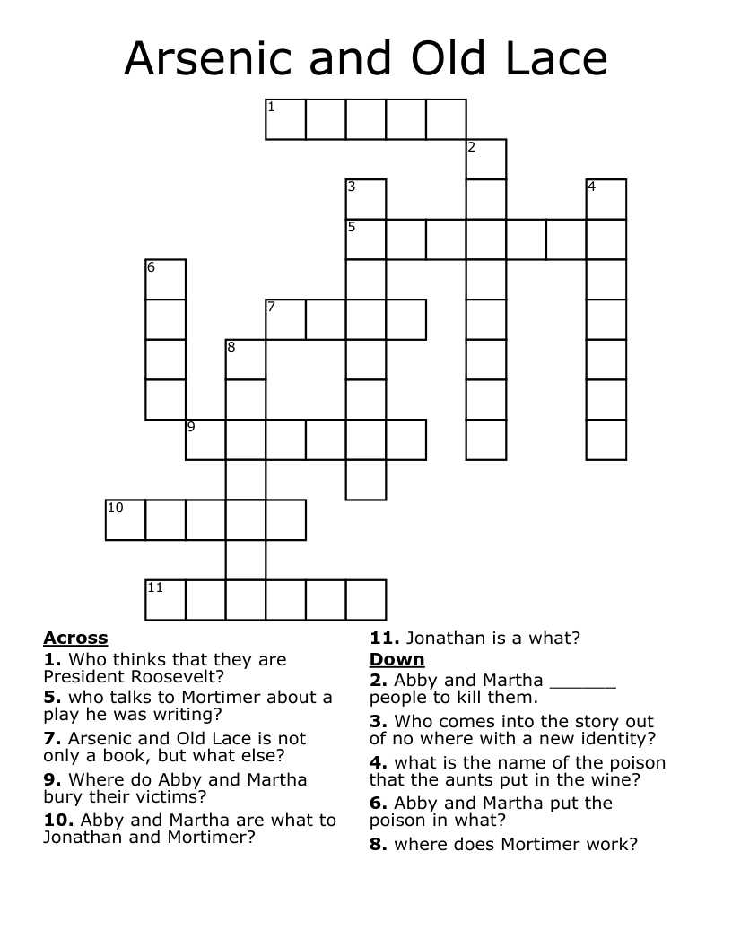 Arsenic and Old Lace Crossword