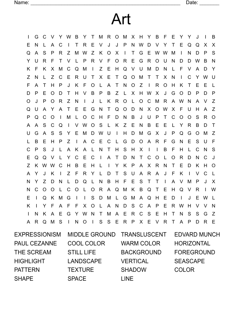 Art Word Search
