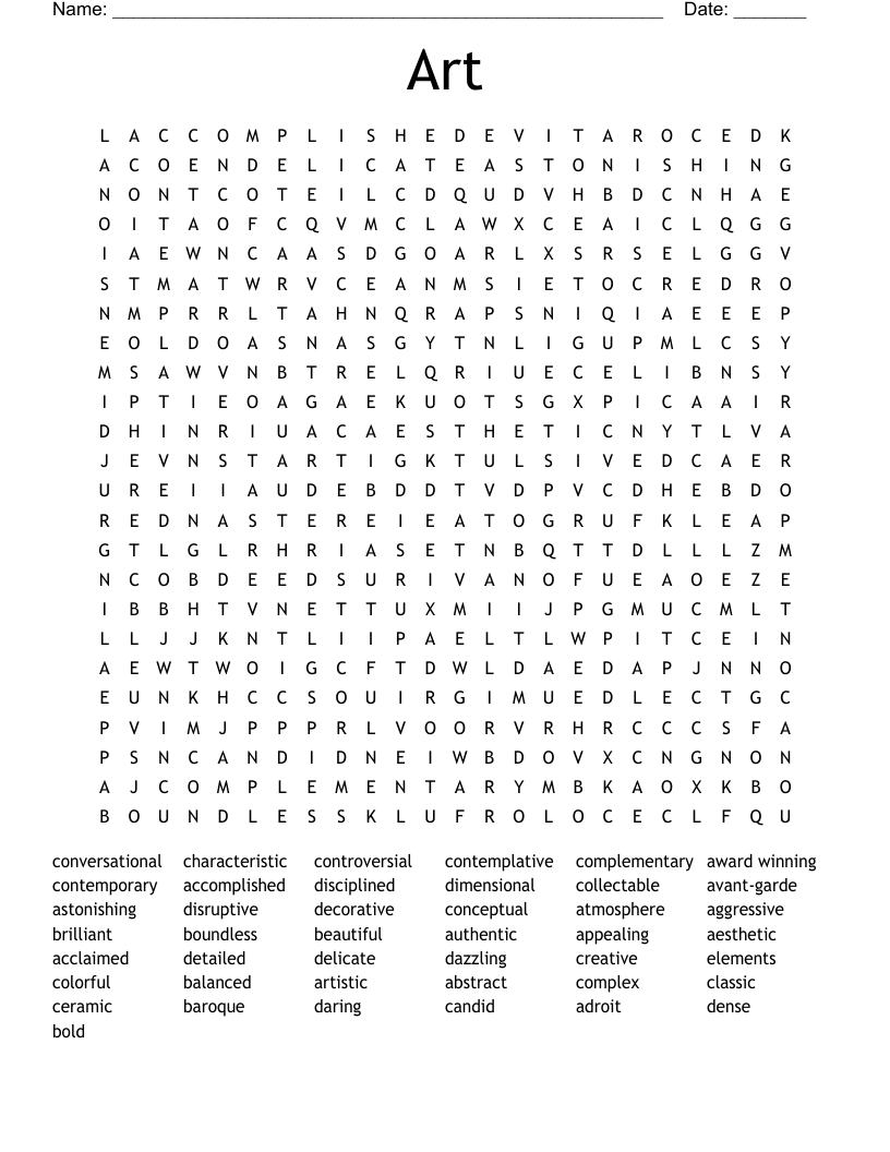 Art Word Search