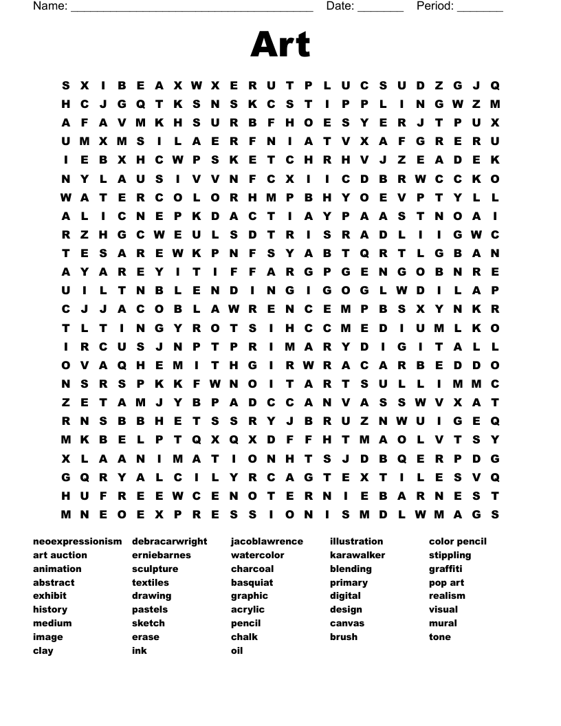 Art Word Search
