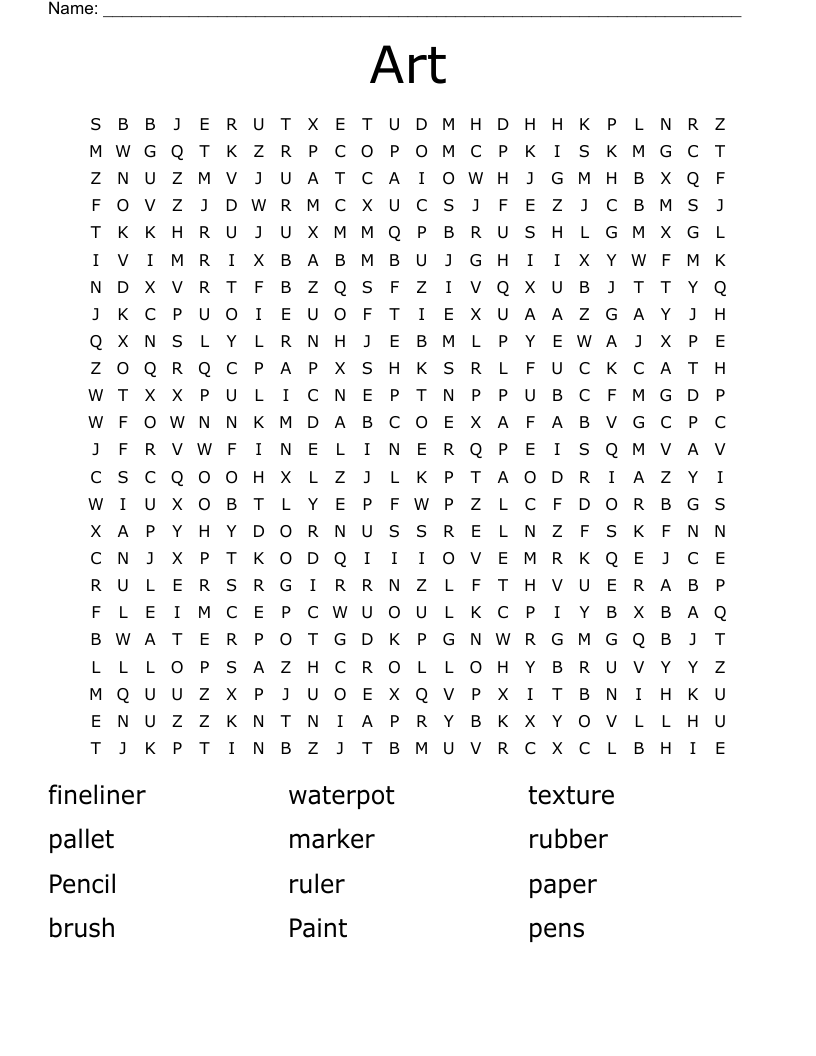 Art Word Search