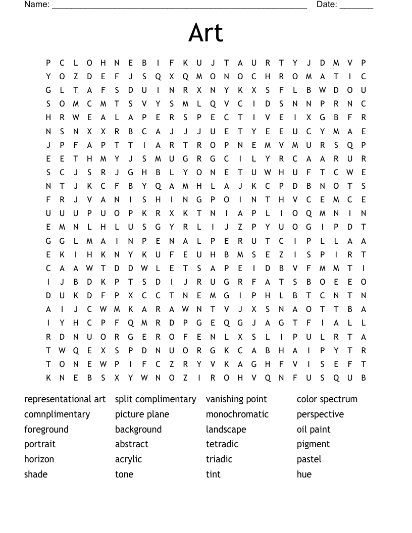 Art Word Search