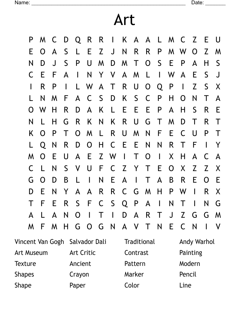 Art Word Search