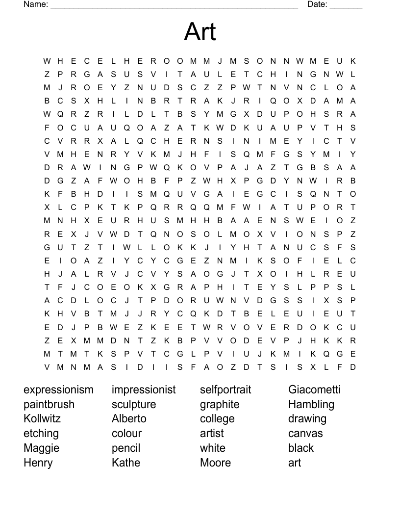 Art Word Search