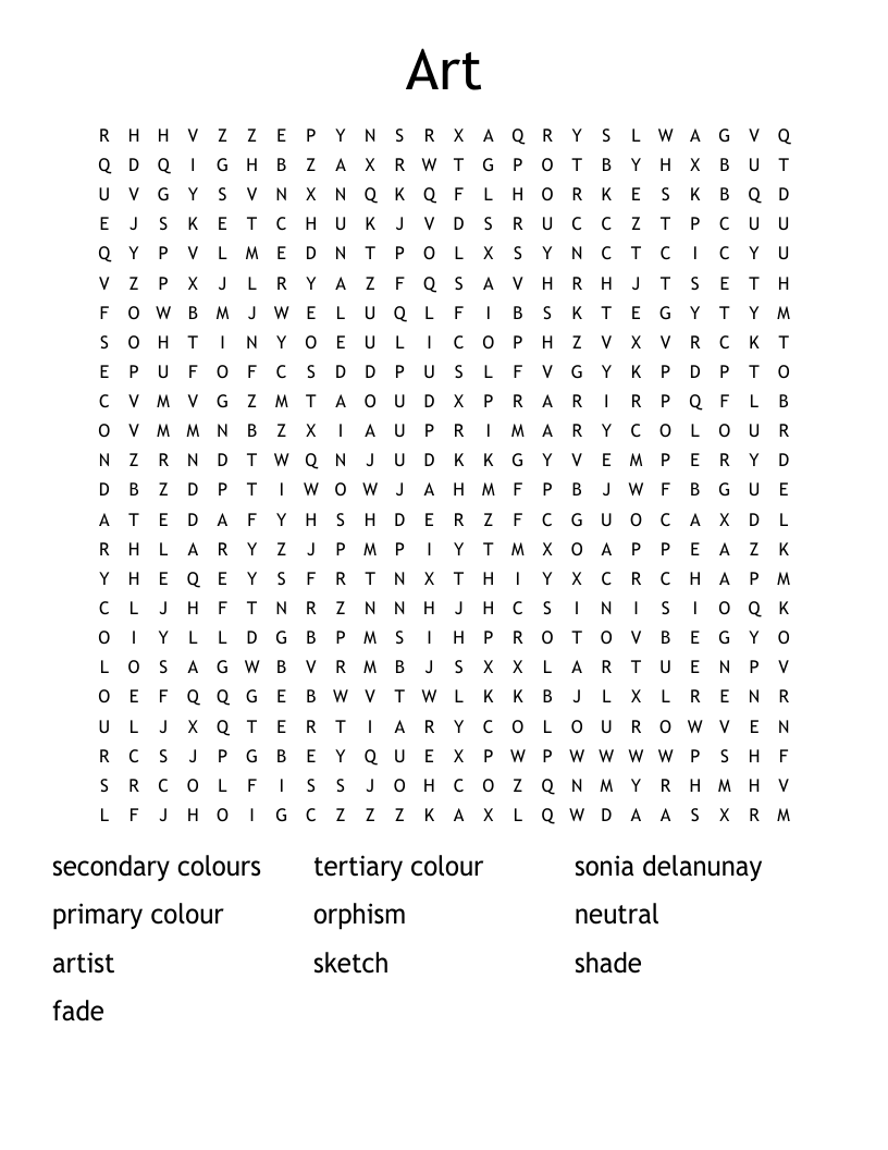 Art Word Search