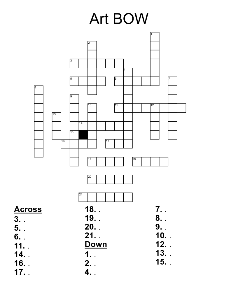 Art BOW Crossword