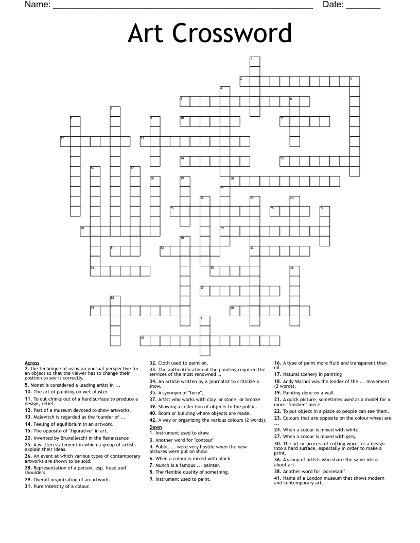 Art Crossword